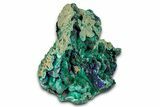 Sparkling Azurite Crystals with Fibrous Malachite - China #350803-1